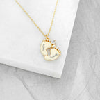 Personalised Baby Feet Plated Necklace