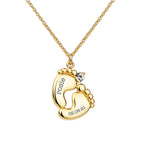 Personalised Baby Feet Plated Necklace