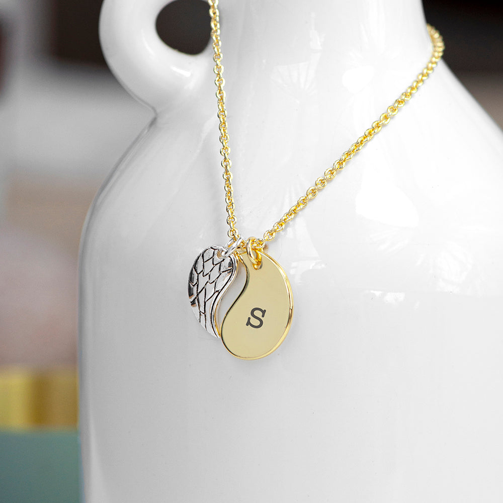 Personalised Contemporary Angel Wing Necklace