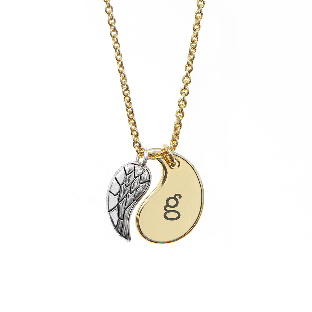 Personalised Contemporary Angel Wing Necklace