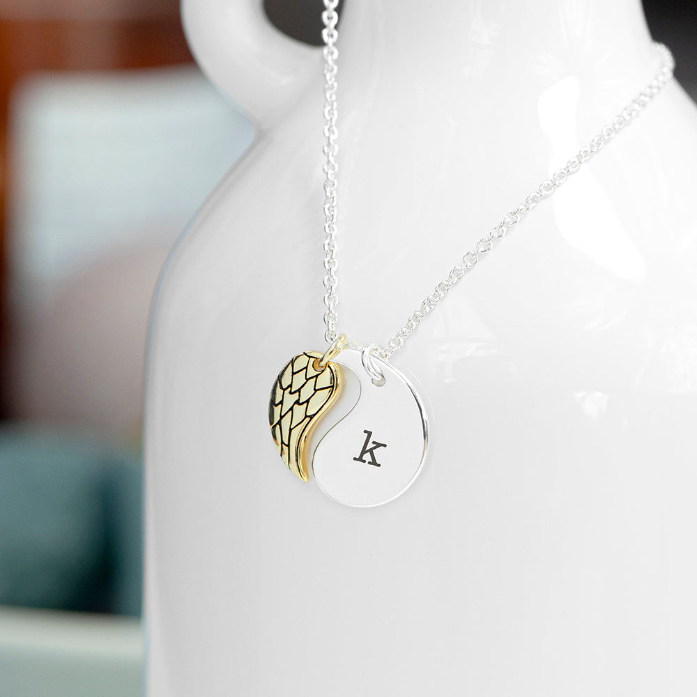 Personalised Contemporary Angel Wing Necklace