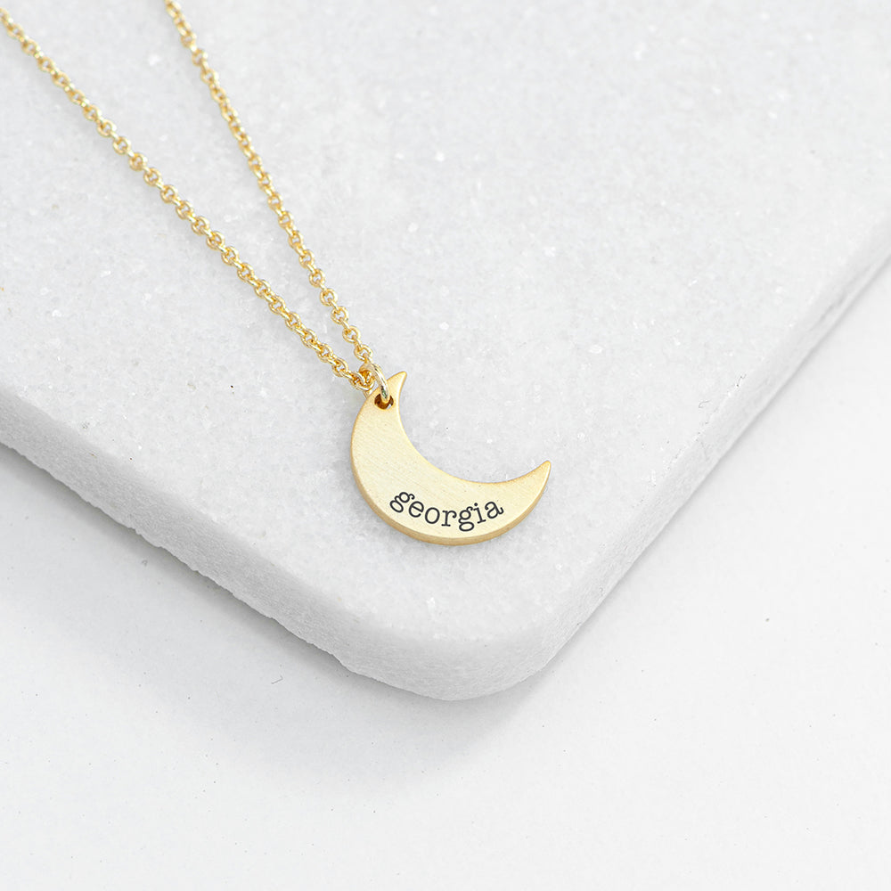 Personalised Crescent Moon Necklace