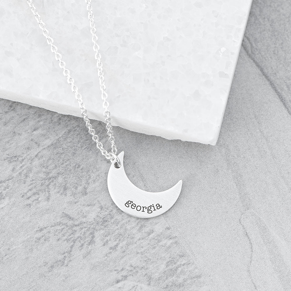 Personalised Crescent Moon Necklace