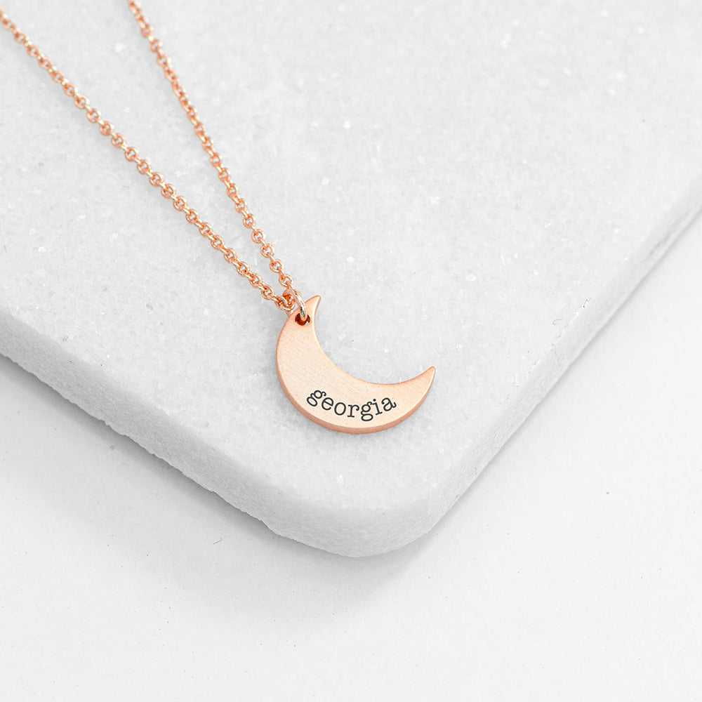 Personalised Crescent Moon Necklace