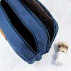 Personalised Deluxe Denim Wash Bag Blue