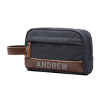 Personalised Weekender Denim Wash Bag Grey