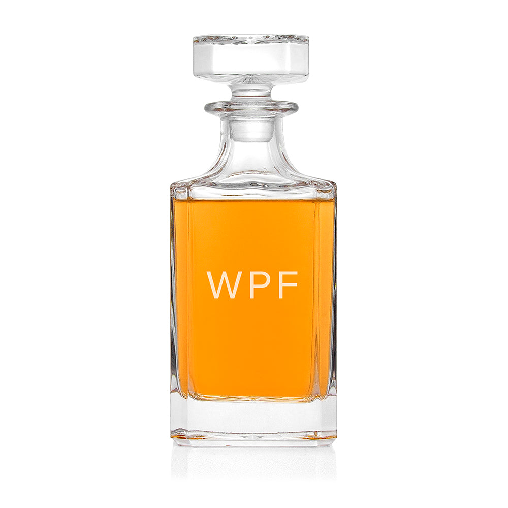 Personalised Classic Initials Square Decanter