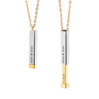 Personalised Gold and Silver Square Hidden Message Capsule Women's Necklace