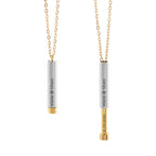 Personalised Gold and Silver Round Hidden Message Capsule Women's Necklace