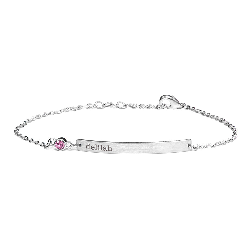 Personalised Silver Birthstone Swarovski Crystal Bracelet