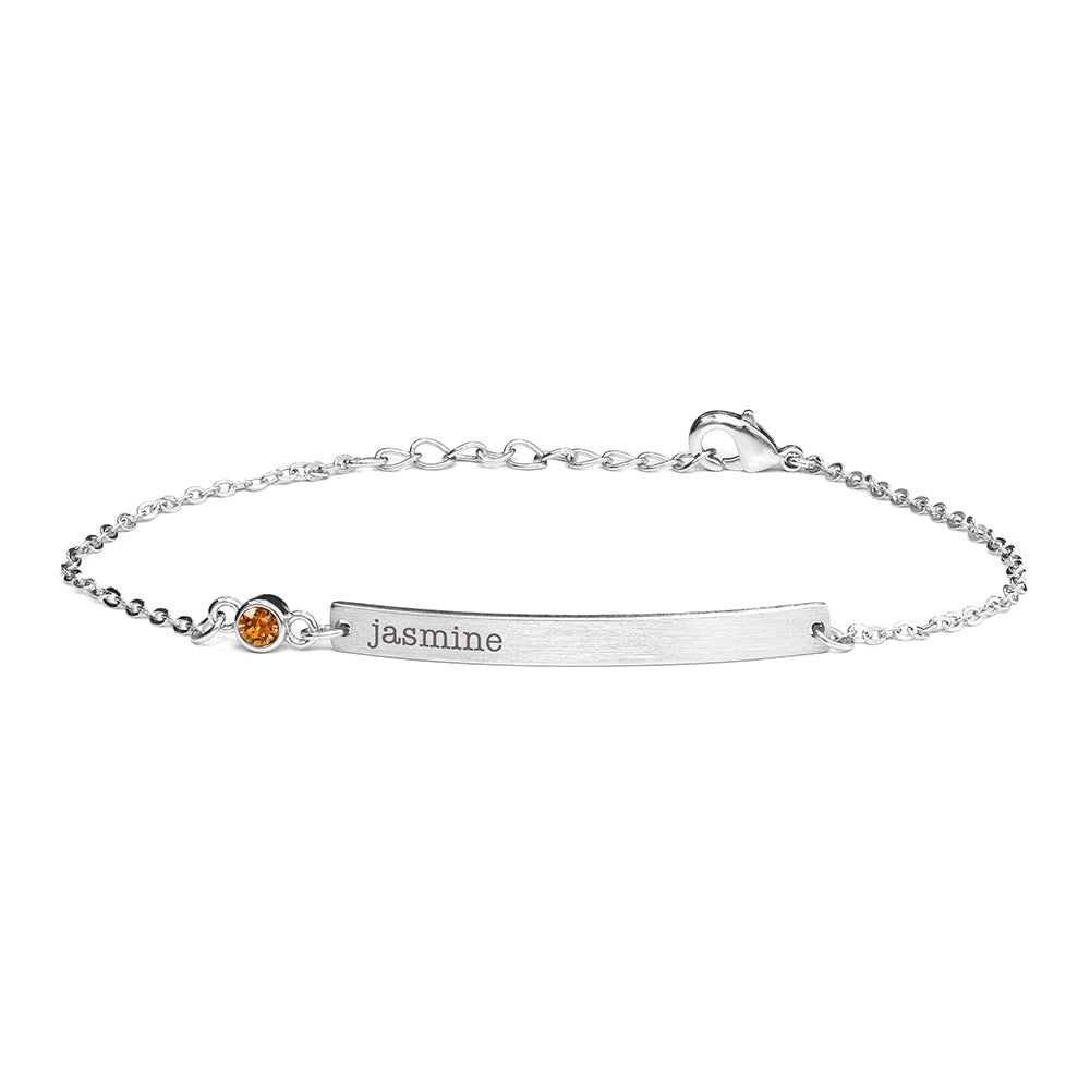 Personalised Silver Birthstone Swarovski Crystal Bracelet