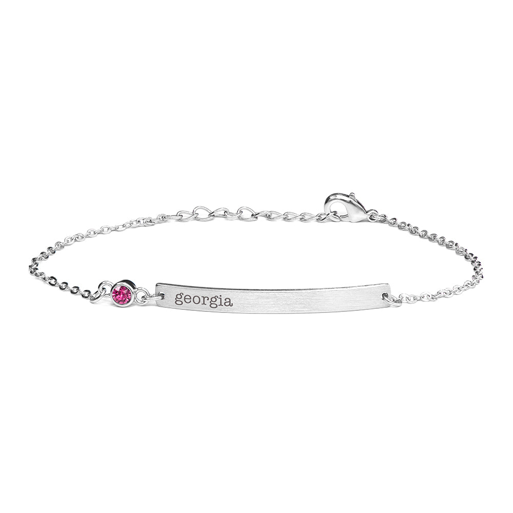 Personalised Silver Birthstone Swarovski Crystal Bracelet