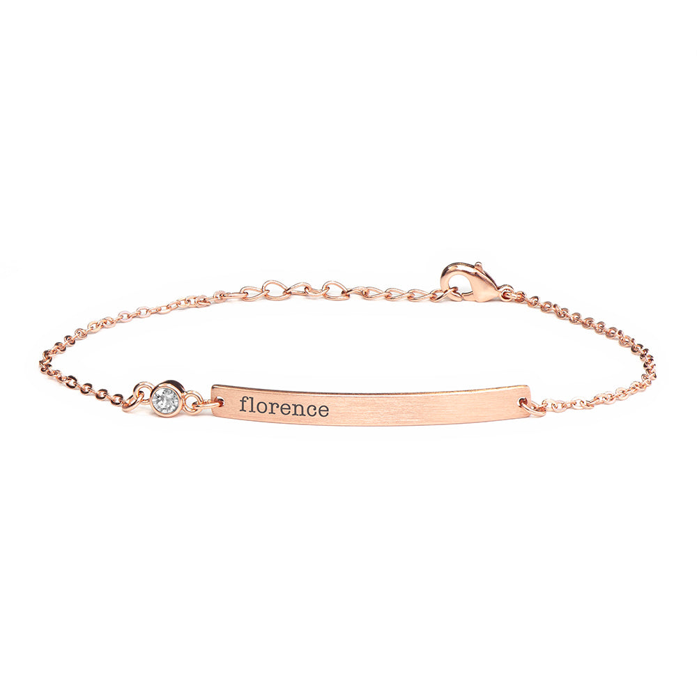 Personalised Rose Gold Birthstone Swarovski Crystal Bracelet