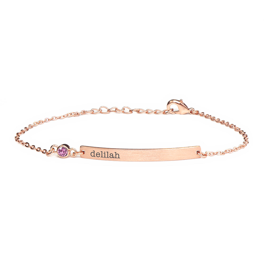 Personalised Rose Gold Birthstone Swarovski Crystal Bracelet