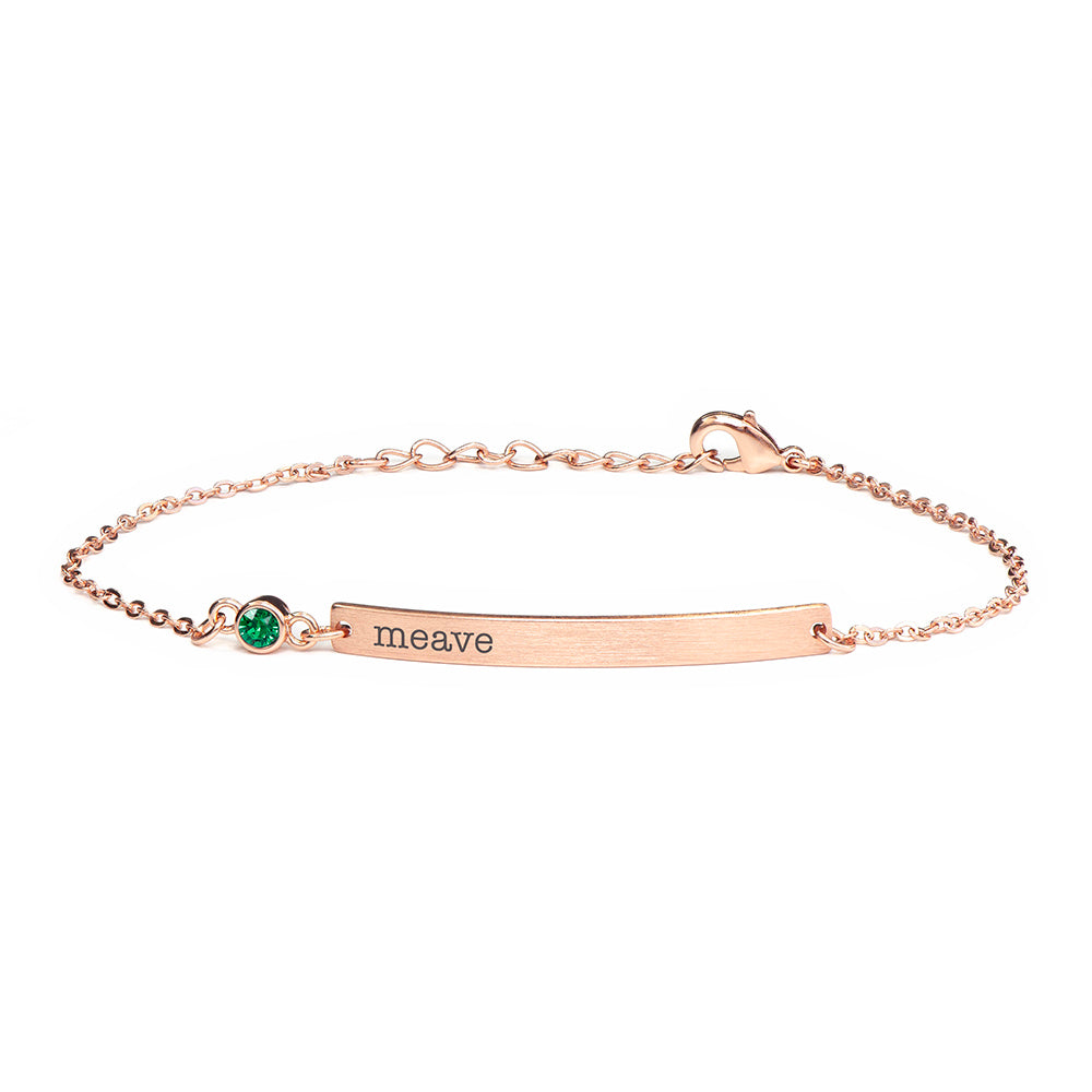 Personalised Rose Gold Birthstone Swarovski Crystal Bracelet