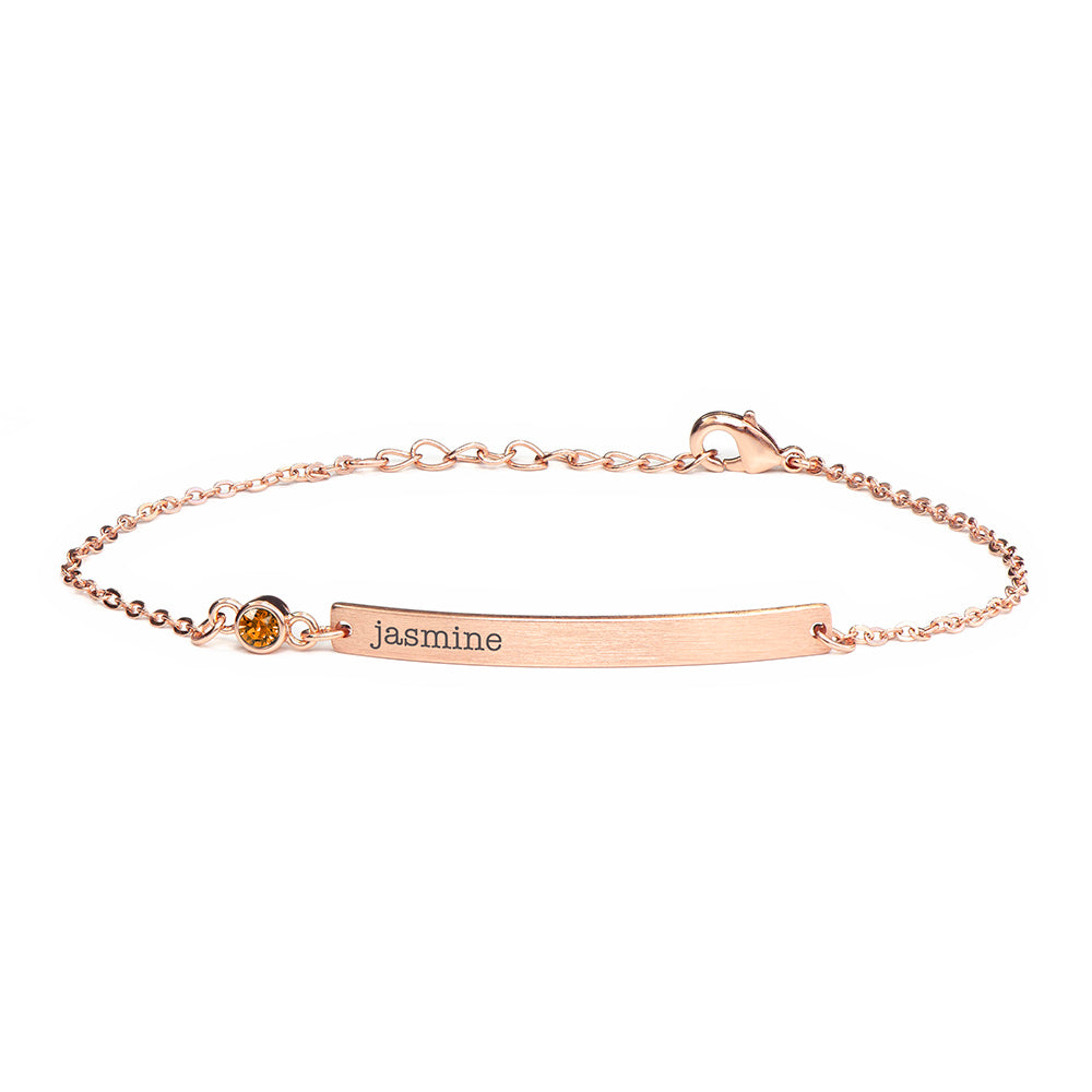 Personalised Rose Gold Birthstone Swarovski Crystal Bracelet