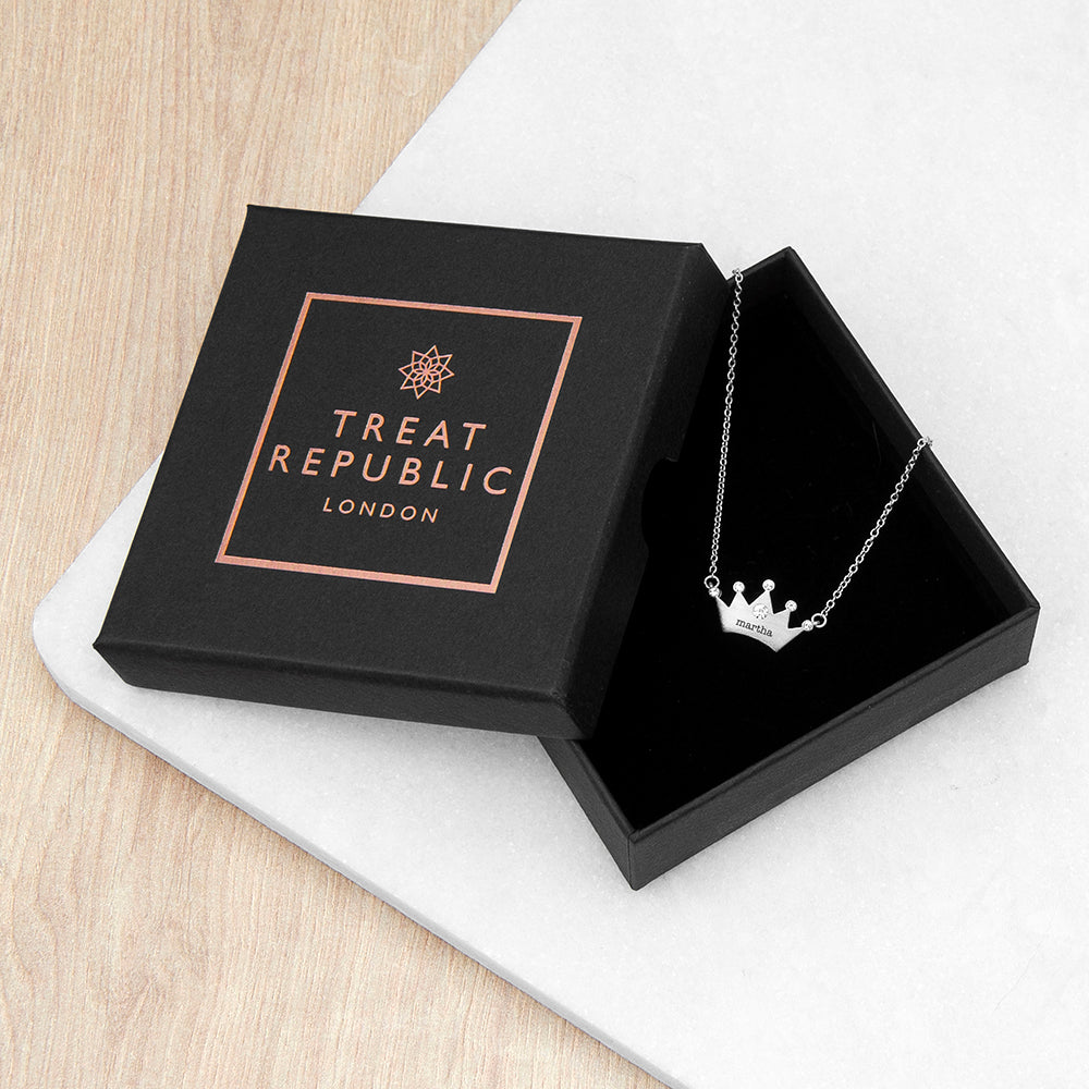 Personalised Kids Princess Crown Necklace
