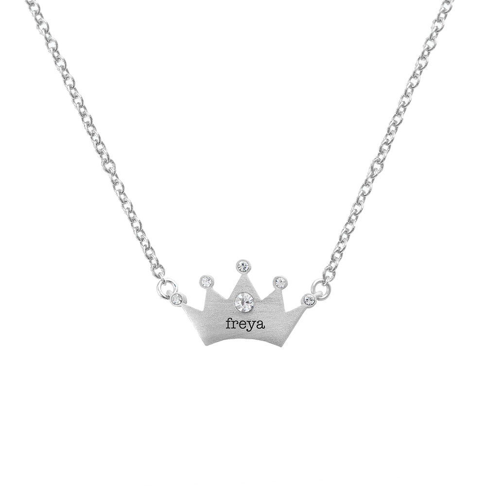 Personalised Kids Princess Crown Necklace