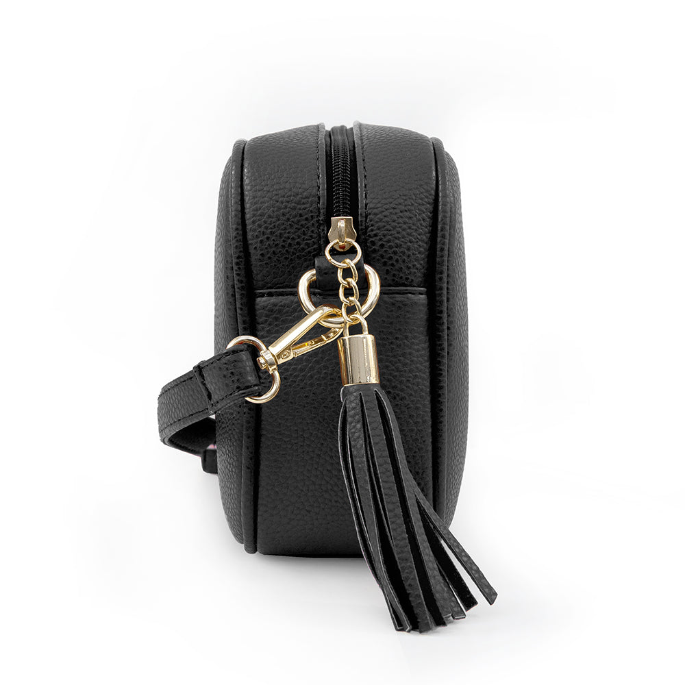 Personalised Luxury Crossbody Bag in Black