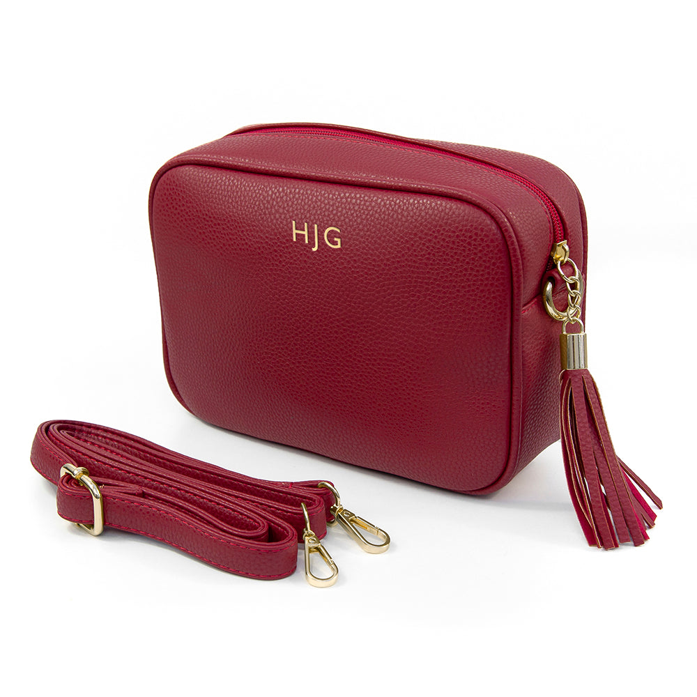 Personalised Luxury Crossbody Bag in Red