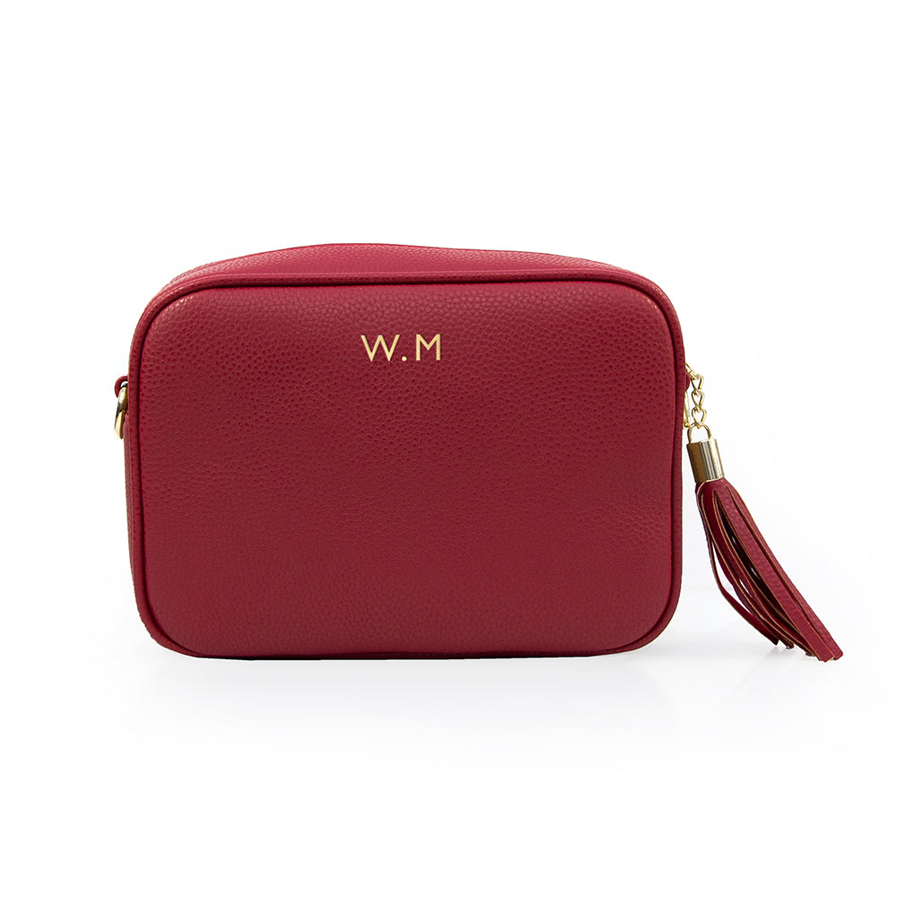 Personalised Luxury Crossbody Bag in Red