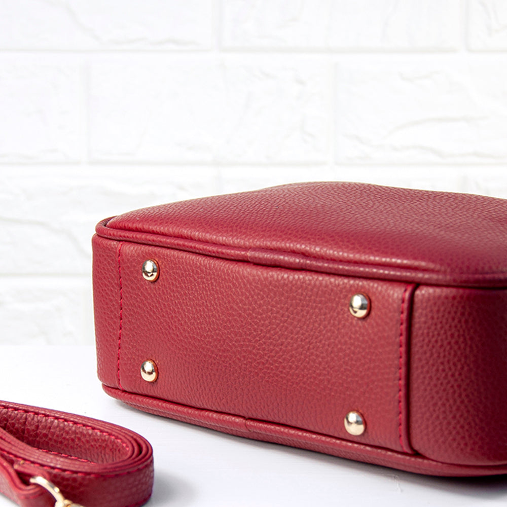 Personalised Luxury Crossbody Bag in Red