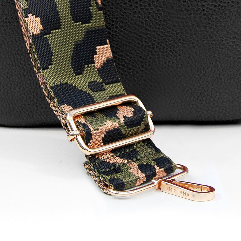 Personalised Luxury Crossbody Bag in Black