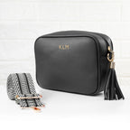 Personalised Luxury Crossbody Bag in Black