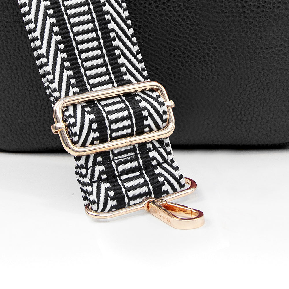 Personalised Luxury Crossbody Bag in Black