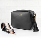Personalised Luxury Crossbody Bag in Black