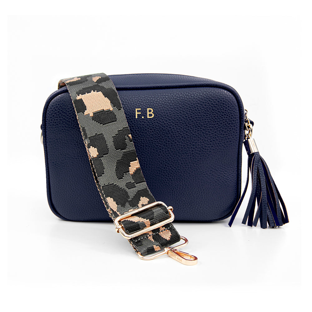 Personalised Luxury Crossbody Bag in Navy
