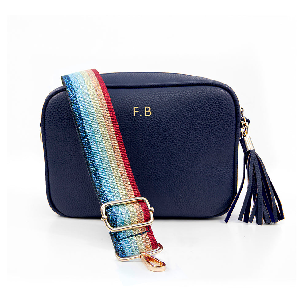 Personalised Luxury Crossbody Bag in Navy