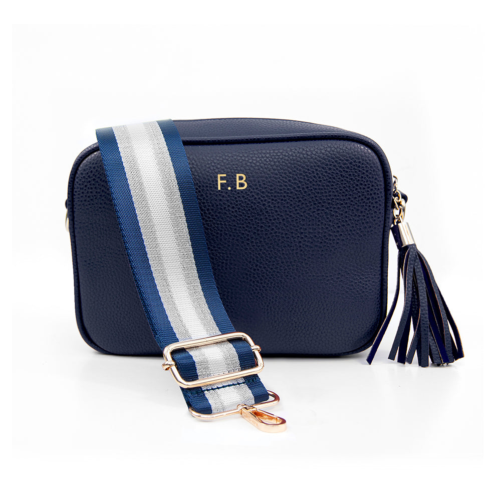 Personalised Luxury Crossbody Bag in Navy