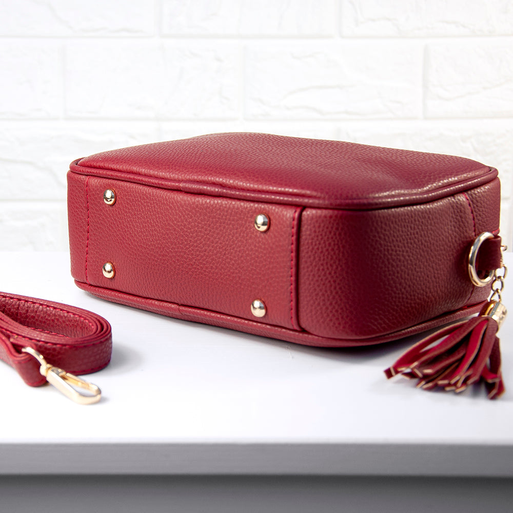 Personalised Luxury Crossbody Bag in Red