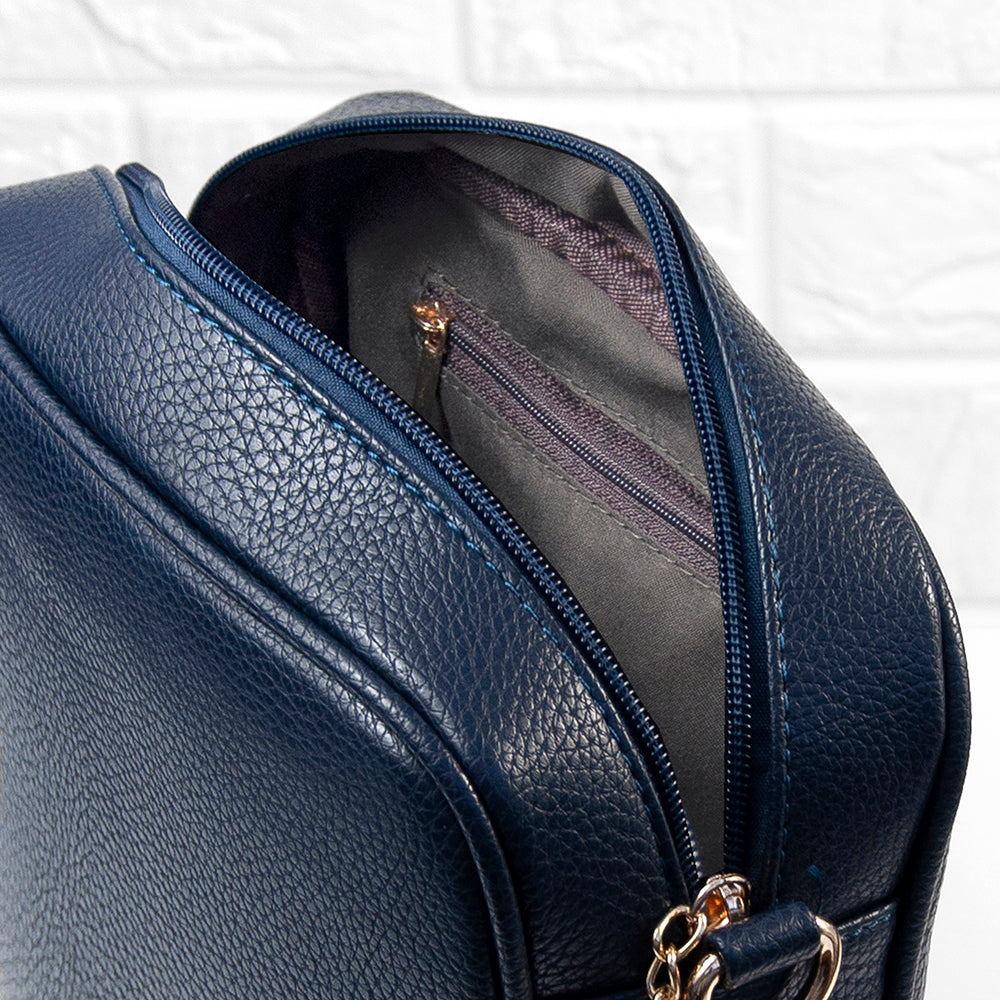 Personalised Luxury Crossbody Bag in Navy