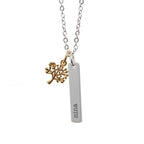 Personalised Tree of Life Vertical Bar Necklace