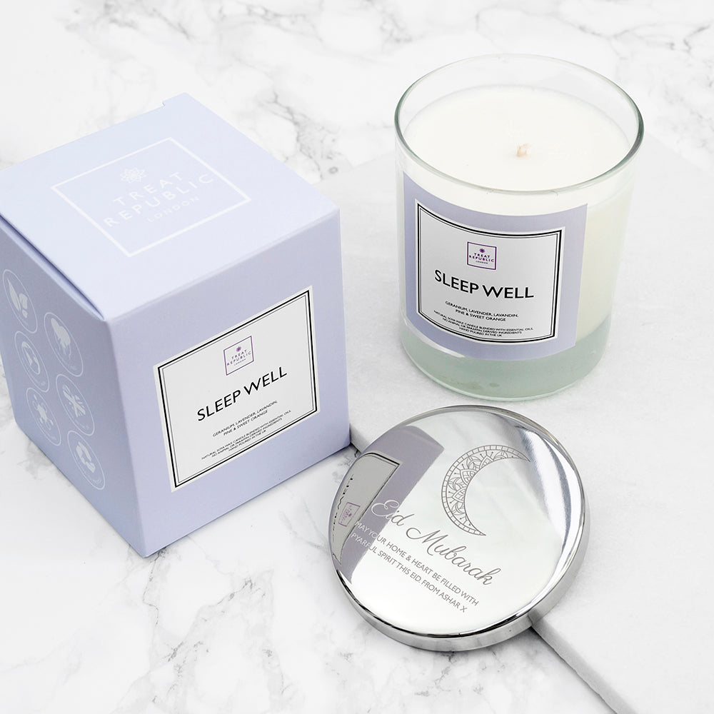 Personalised Eid Mubarak Sleep Well Scented Candle