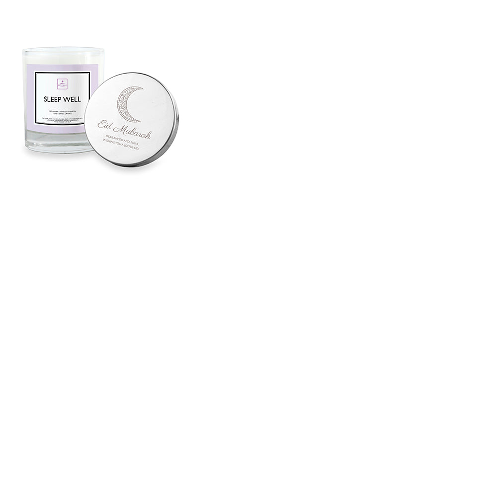 Personalised Eid Mubarak Sleep Well Scented Candle