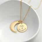 Personalised Eid Mubarak Matte Moon and Sun Necklace