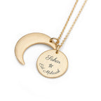 Personalised Eid Mubarak Matte Moon and Sun Necklace