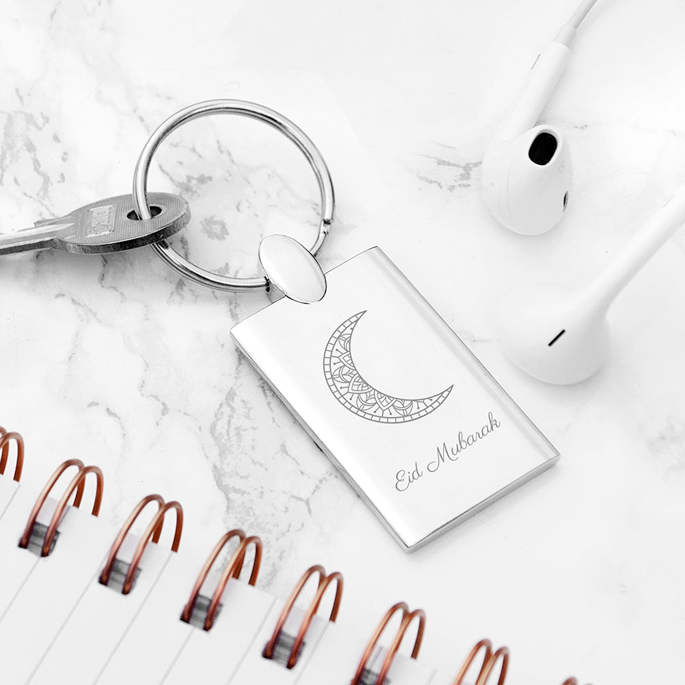 Personalised Eid Mubarak Rectangle Keyring