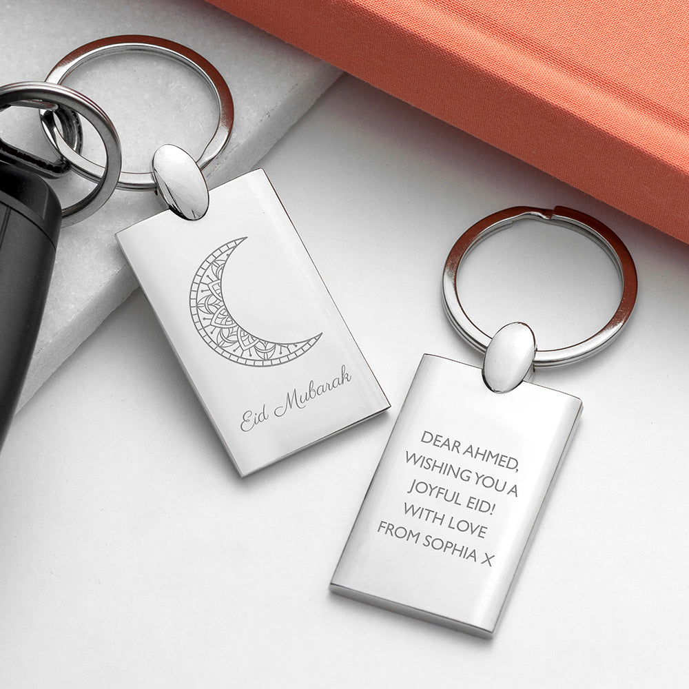 Personalised Eid Mubarak Rectangle Keyring