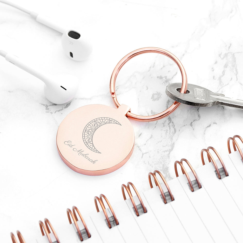 Personalised Eid Mubarak Round Keyring