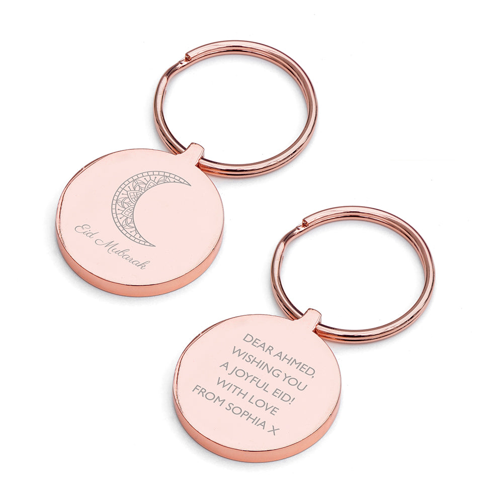 Personalised Eid Mubarak Round Keyring