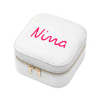 Personalised Summer Style White Jewellery Case - Pink