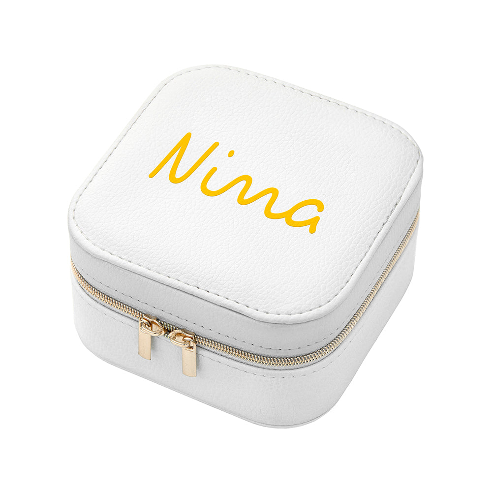 Personalised Summer Style White Jewellery Case - Yellow