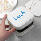 Personalised Summer Style White Jewellery Case - Blue