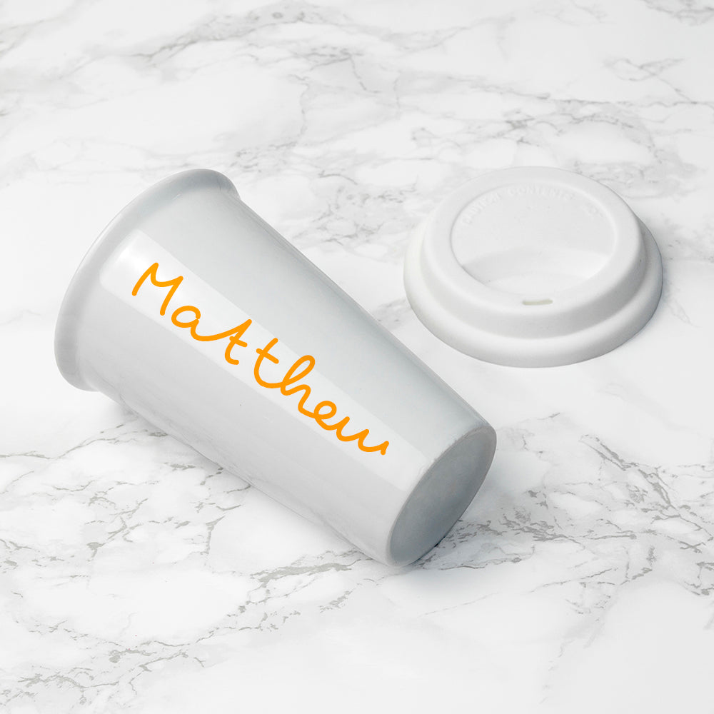Personalised Summer Style Ceramic Travel Mug - Yellow