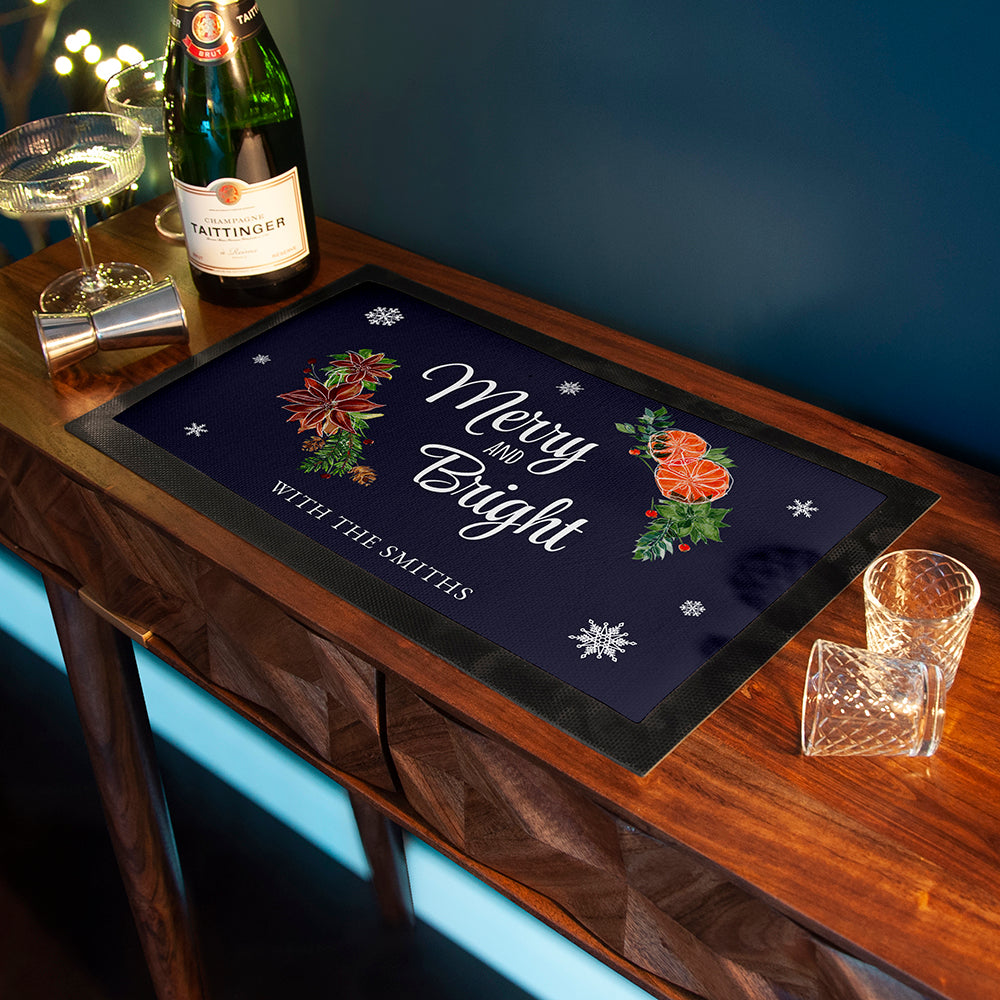 Personalised Floral Bar Mat
