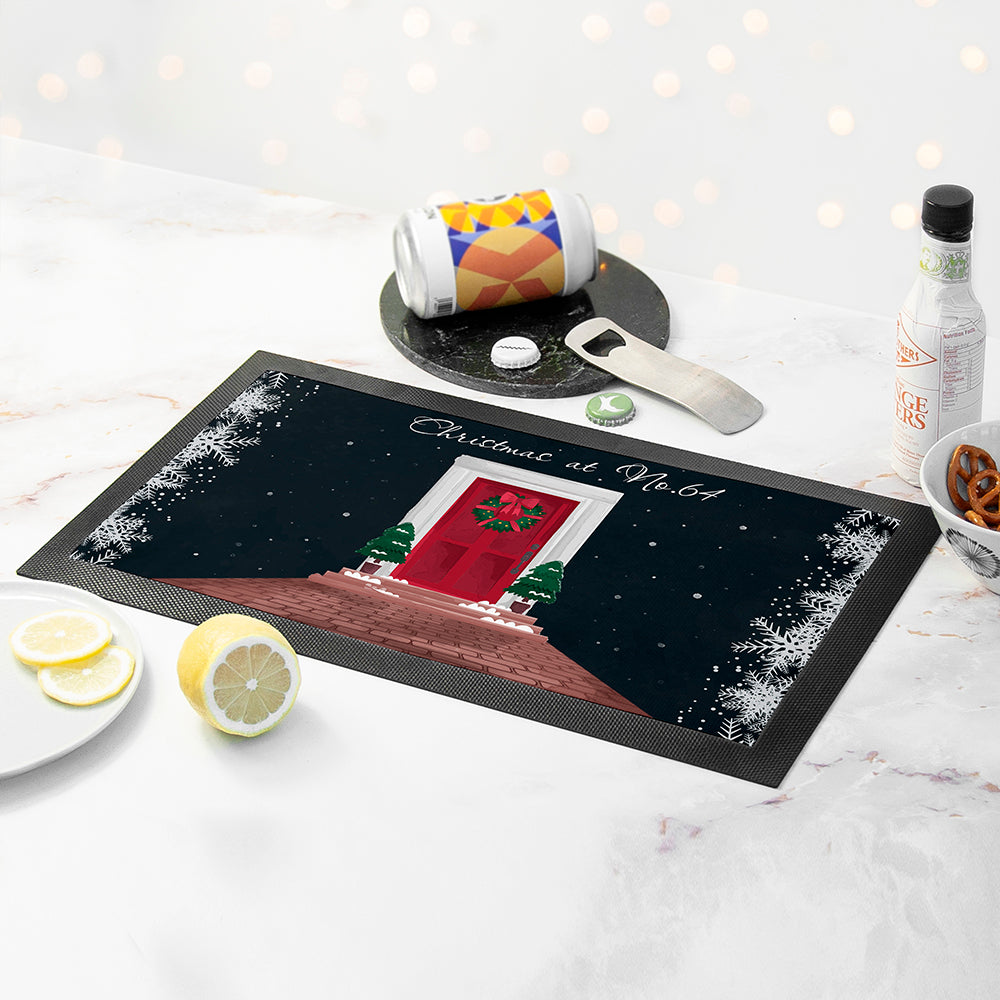 Personalised Festive Door Bar Mat